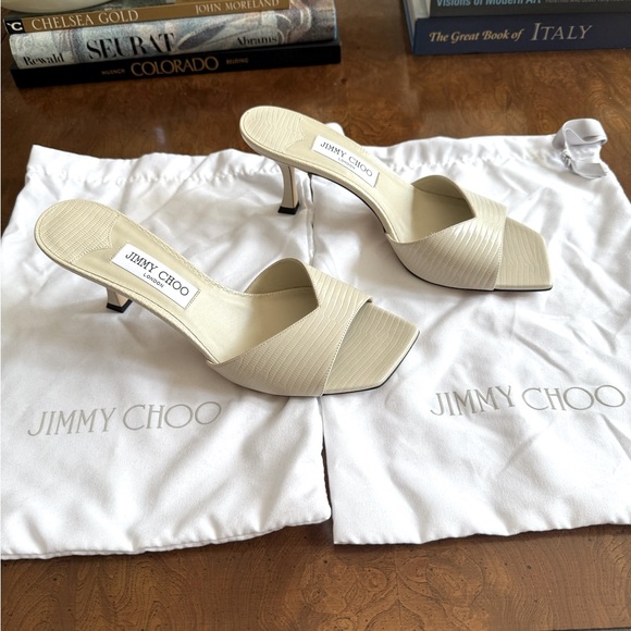 NEW Jimmy Choo Women's Skye 70 Block Heel Snake Embossed Sandals 
with dust bags - Picture 2 of 16